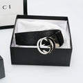Gucci Reversible Leather Belt with Silver Buckle