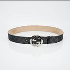 Gucci Reversible Leather Belt with Silver Buckle