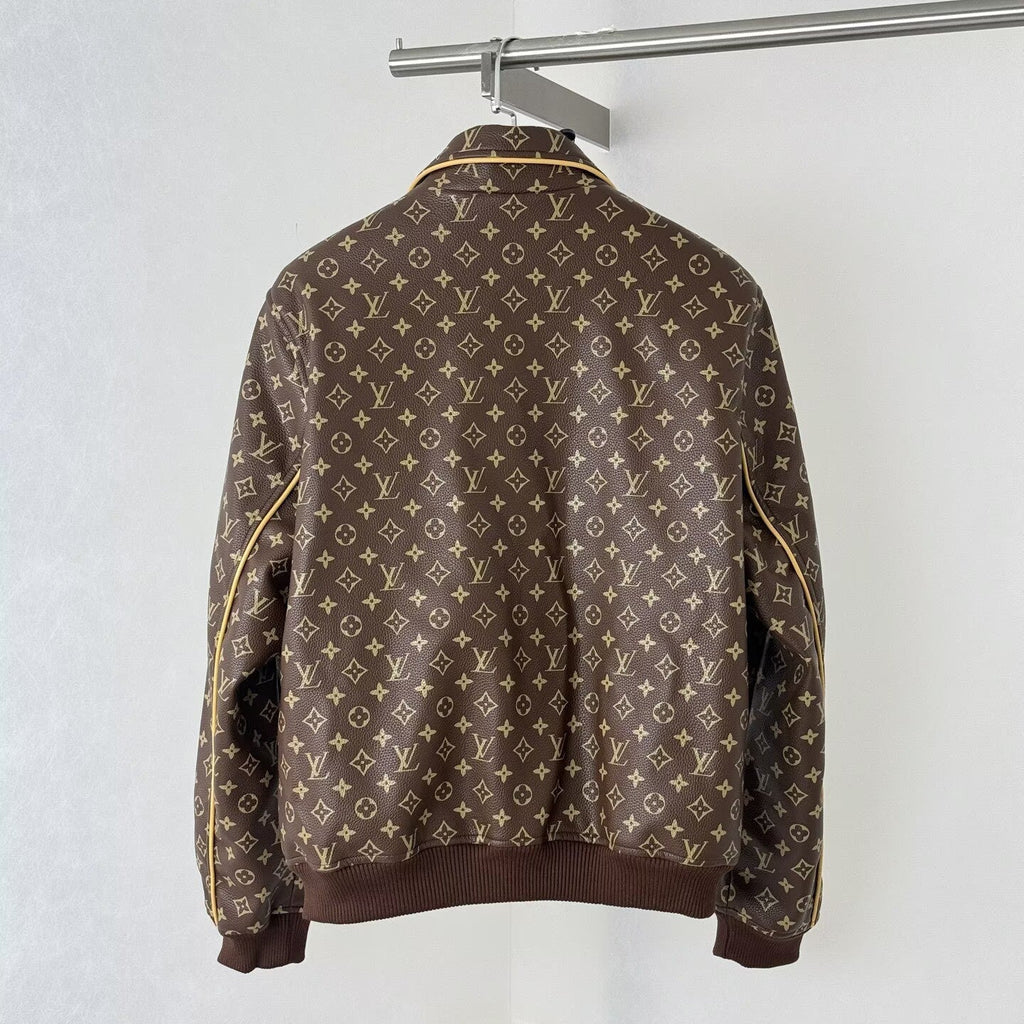 LOUIS VUITTON Monogram Leather Bomber Jacket