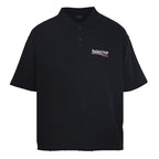 BALENCIAGA Cola Embroidery Short-Sleeve Polo Shirt