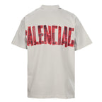 Balenciaga (BLCG) Red Masking Tape-Lettering Short-Sleeve T-Shirt