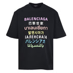 BALENCIAGA BLCG Multi-Language Rainbow Letter Print T-Shirt