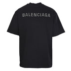 Balenciaga Short-Sleeve T-Shirt with Front and Back Rhinestone Embellishments