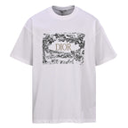 DIOR Short-Sleeve T-Shirt with Front Floral Puffy-Print Letter Logo