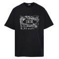 DIOR Short-Sleeve T-Shirt with Front Floral Puffy-Print Letter Logo