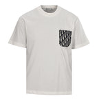 DIOR Yarn-Dyed All-Over Print Short-Sleeve Pocket T-Shirt