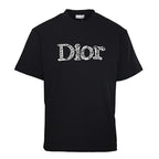 DIOR 3D Sketch-Style Letter Embroidery Short-Sleeve T-Shirt