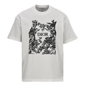 DIOR Floral and Bird Silhouette Print Short-Sleeve T-Shirt