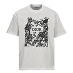 DIOR Floral and Bird Silhouette Print Short-Sleeve T-Shirt