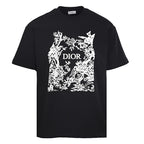 DIOR Floral and Bird Silhouette Print Short-Sleeve T-Shirt