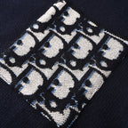 DIOR CD All-Over Jacquard Cotton Knit Crew-Neck Sweater