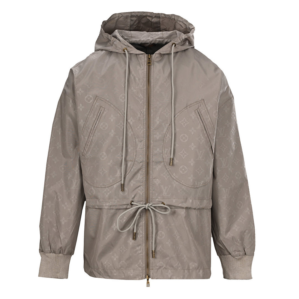 Louis Vuitton Monogram-Print Trench Coat-Style Zip Jacket with Cargo Pockets