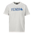 Fendi Roma Floral Embroidered Logo T-Shirt — White