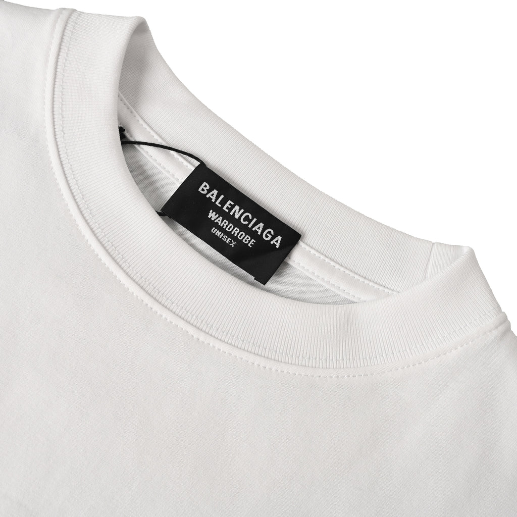 Balenciaga Large-Scale Logo Print Cotton Jersey Hoodie