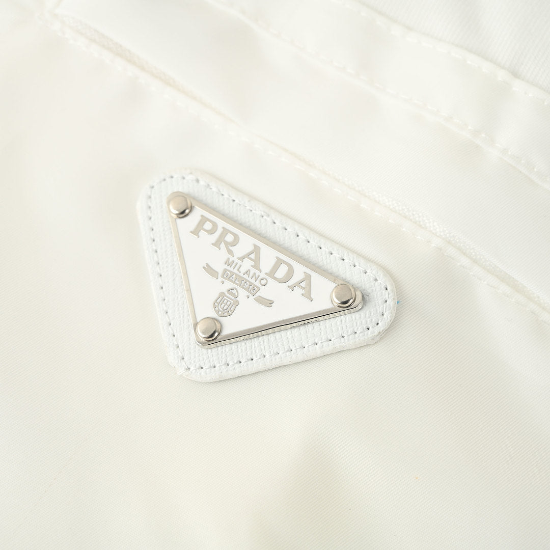 Prada Long-Sleeve T-Shirt with Re-Nylon Chest Pocket and Triangle Logo
