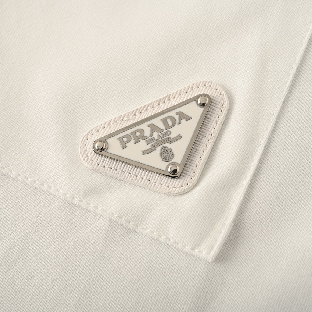 Prada Printed Pocket T-Shirt with Triangle Logo