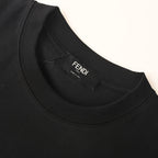 Fendi Roma Floral Embroidered Logo T-Shirt — Black