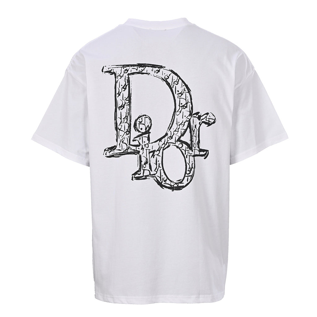 Dior Graffiti Letter Short-Sleeve T-Shirt