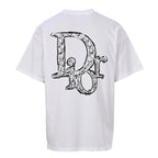 Dior Graffiti Letter Short-Sleeve T-Shirt