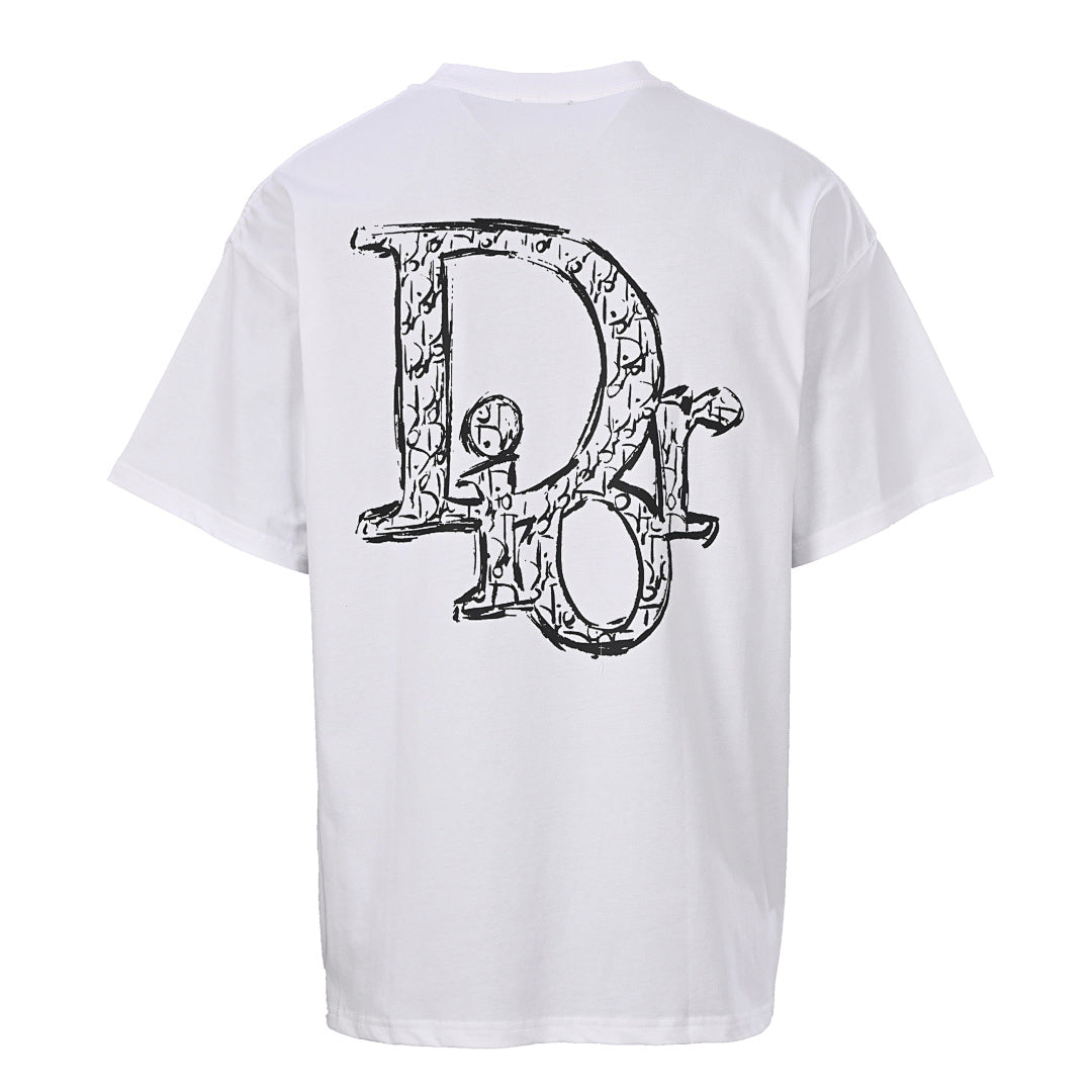 Dior Graffiti Letter Short-Sleeve T-Shirt