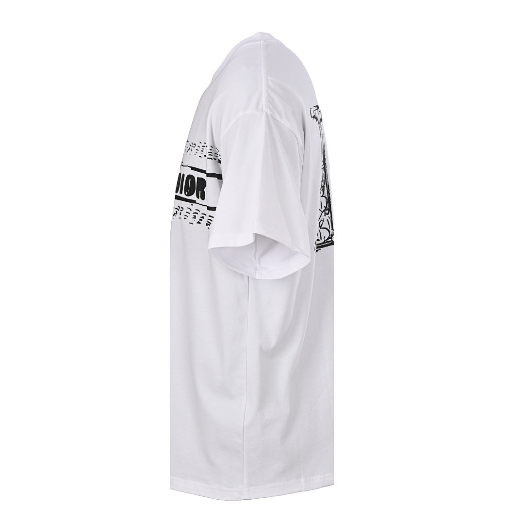 Dior Graffiti Letter Short-Sleeve T-Shirt