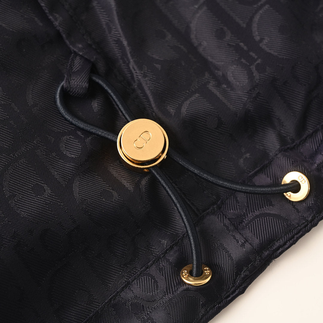 DIOR CD Oblique Tonal Jacquard Hooded Zip Jacket in Black