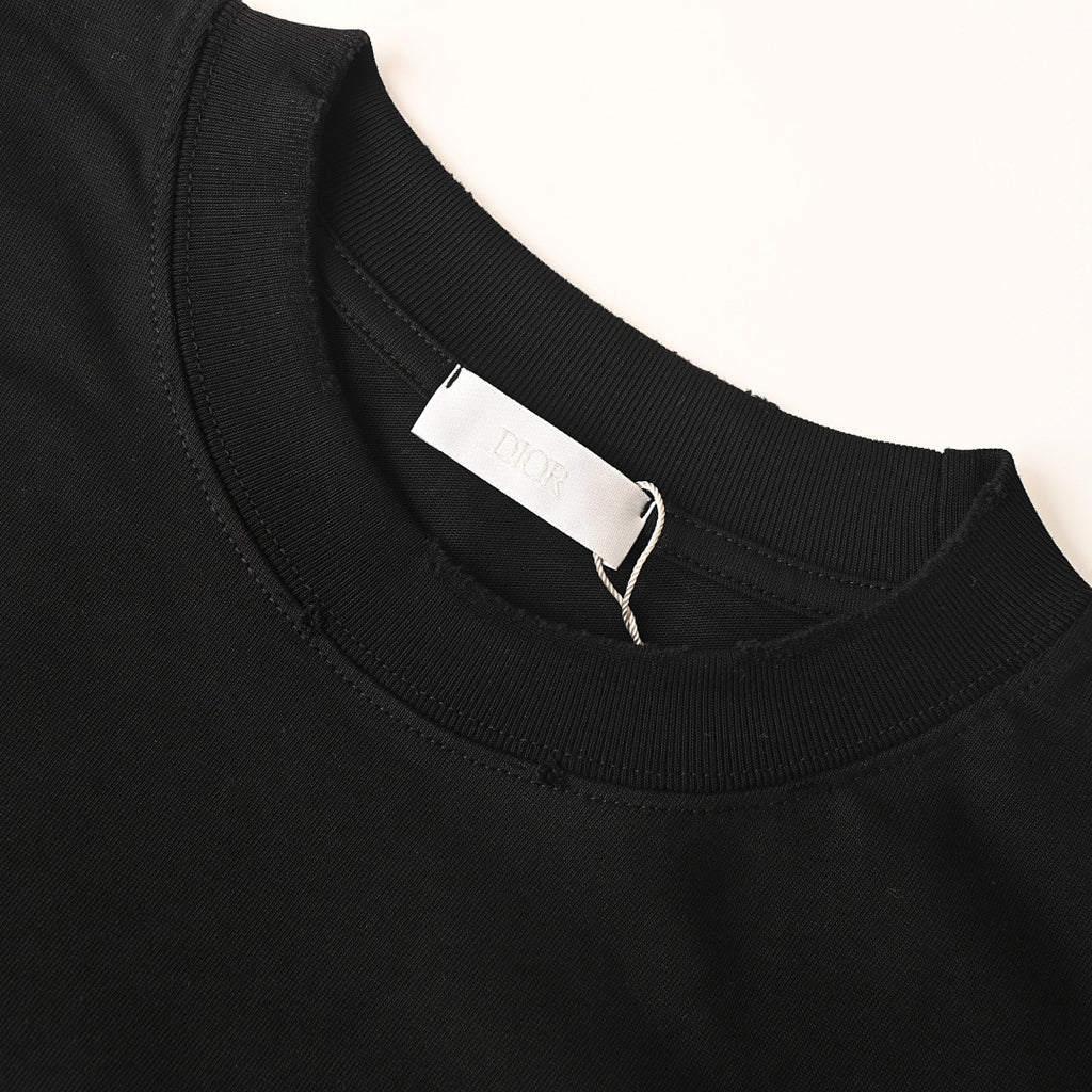 DIOR 47 Short-Sleeve T-Shirt with Back Lettering and Stripes
