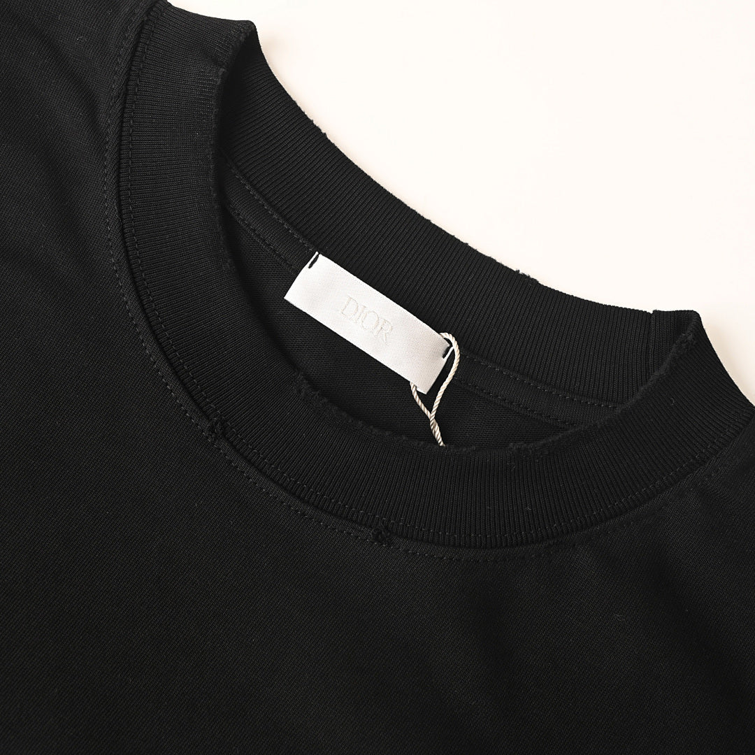 DIOR 47 Short-Sleeve T-Shirt with Back Lettering and Stripes