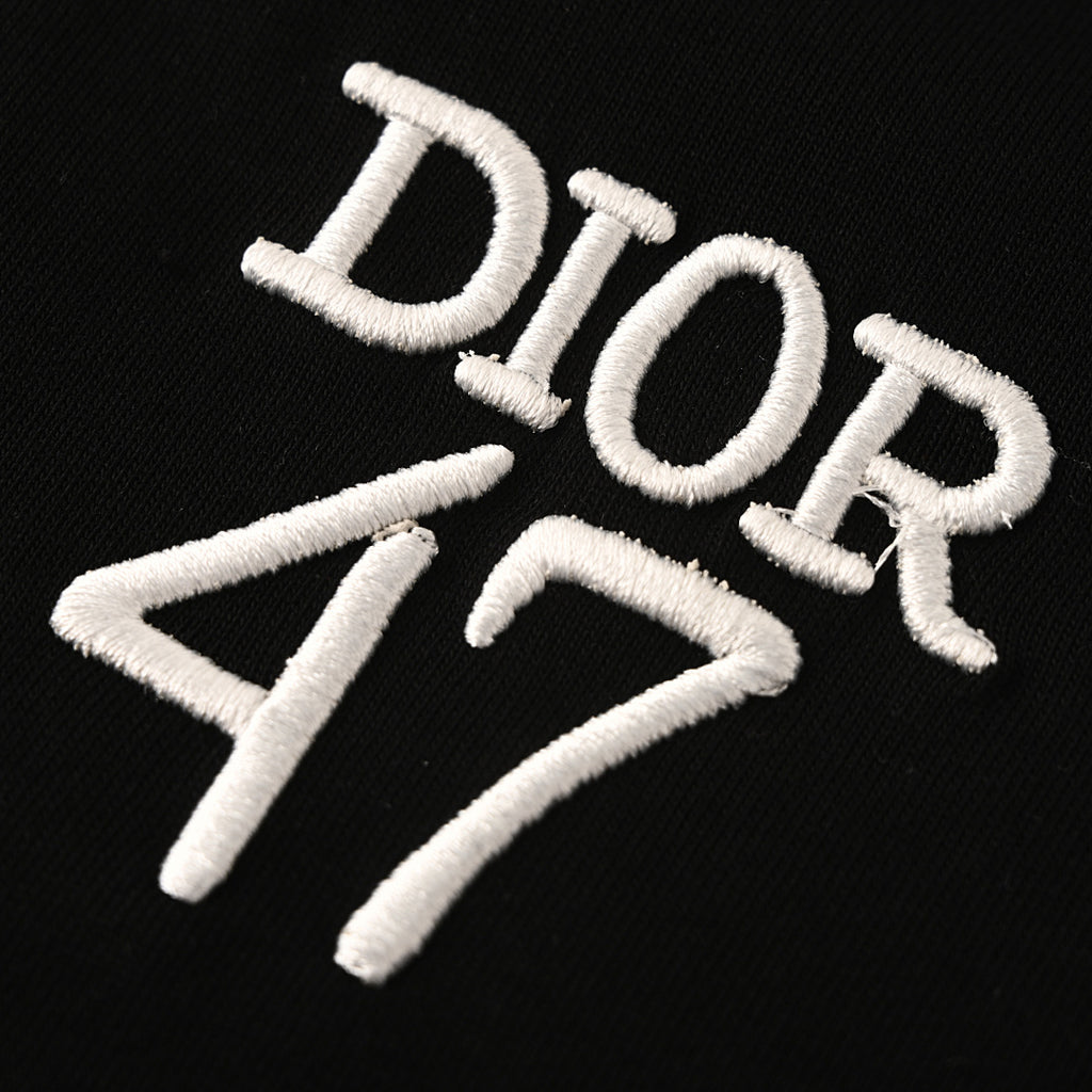 DIOR 47 Short-Sleeve T-Shirt with Back Lettering and Stripes