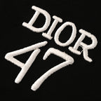 DIOR 47 Short-Sleeve T-Shirt with Back Lettering and Stripes
