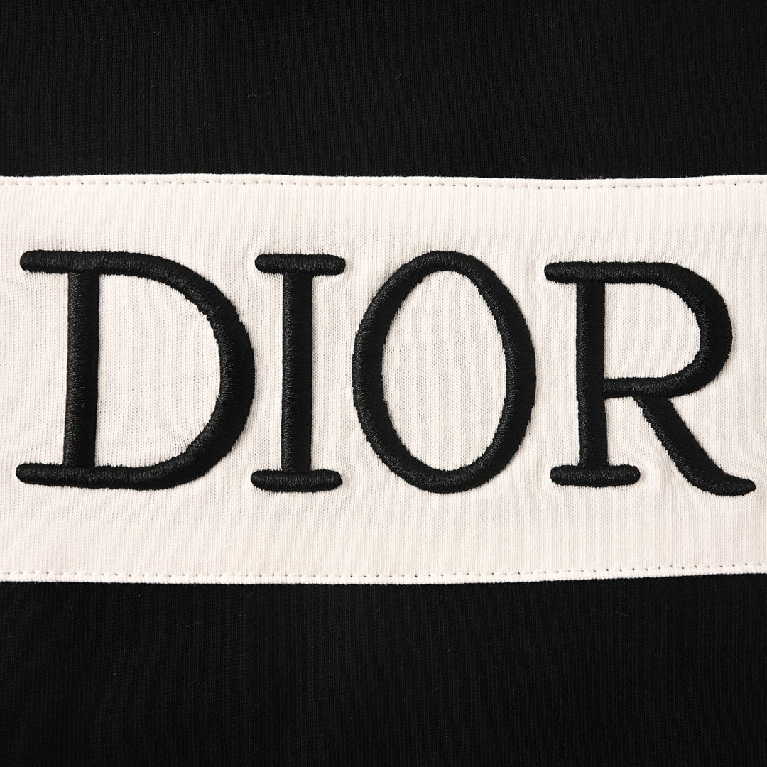 DIOR 47 Short-Sleeve T-Shirt with Back Lettering and Stripes