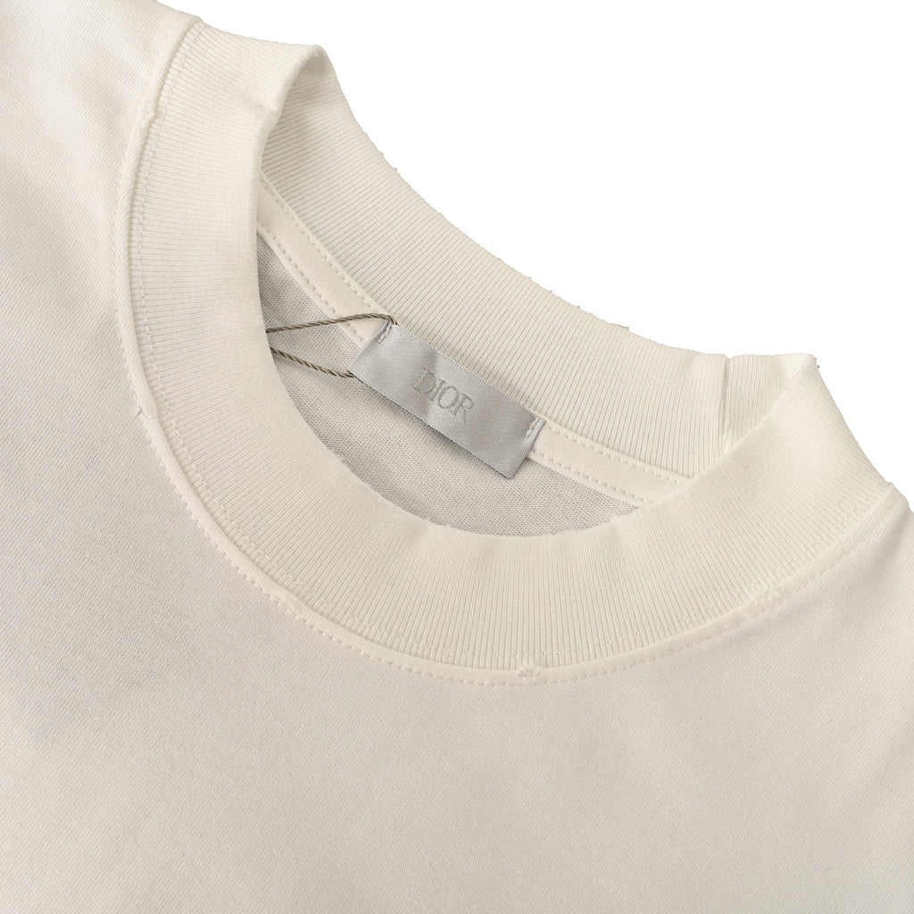 DIOR 47 Short-Sleeve T-Shirt with Back Lettering and Stripes