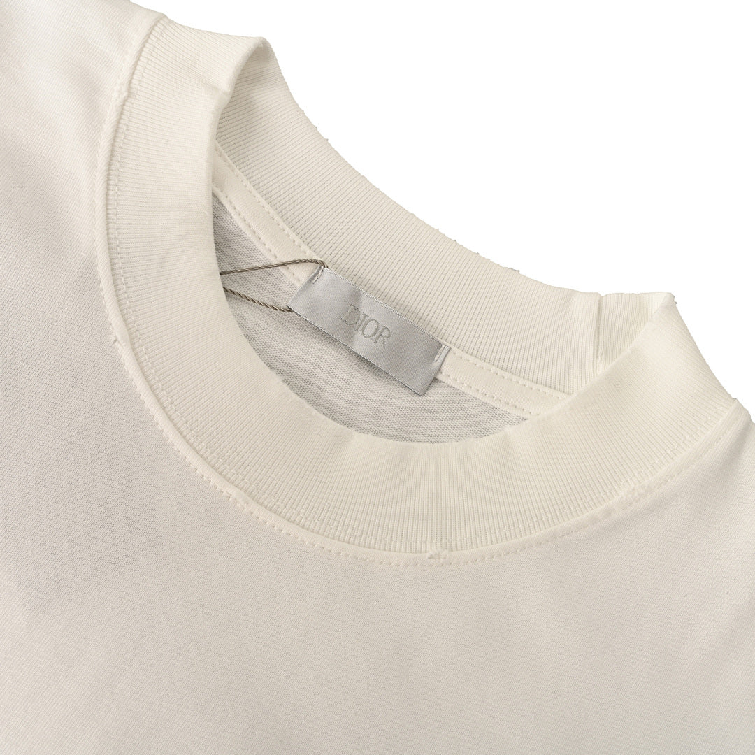 DIOR 47 Short-Sleeve T-Shirt with Back Lettering and Stripes