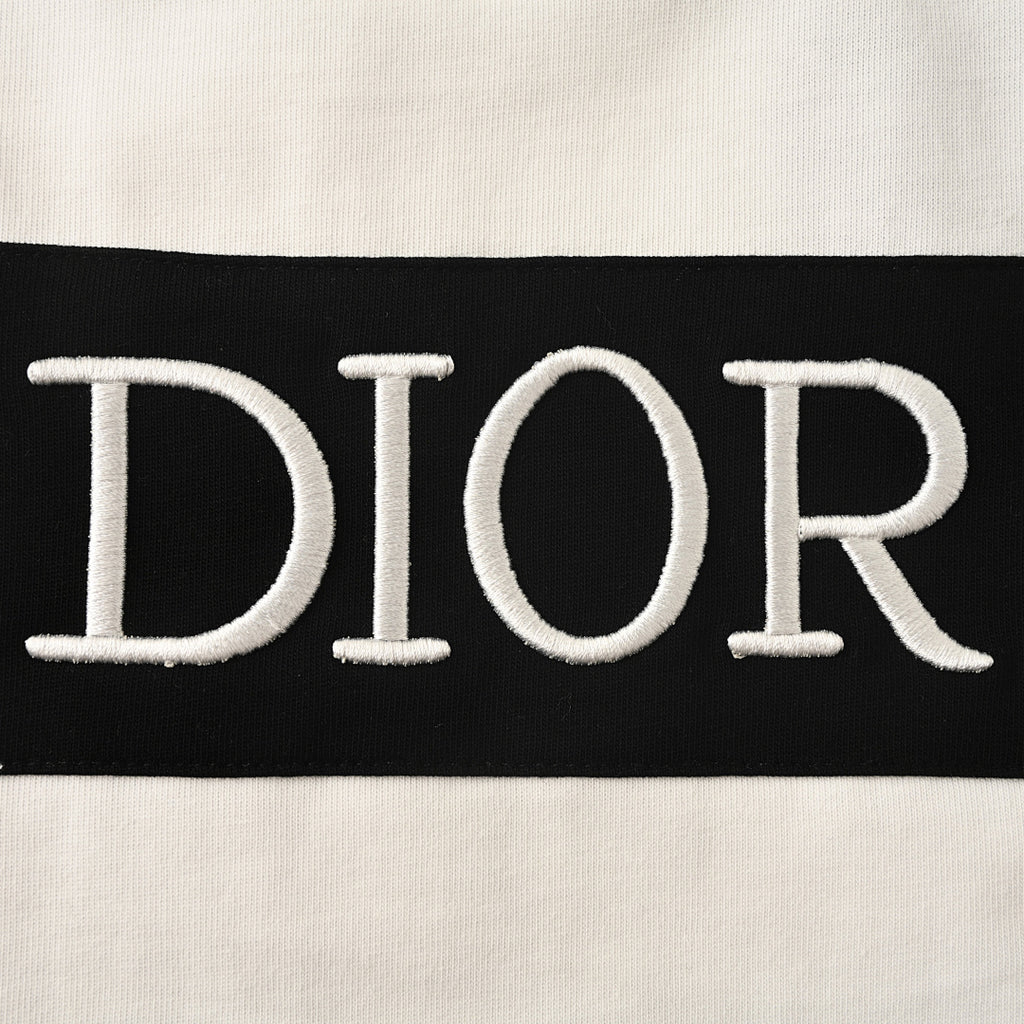 DIOR 47 Short-Sleeve T-Shirt with Back Lettering and Stripes