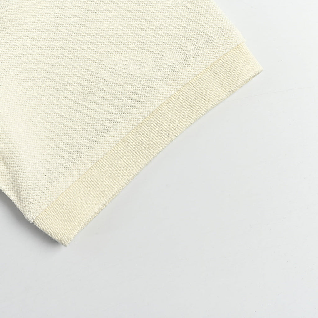 Gucci 2026 Striped Collar Piqué Polo — Ivory | Made in Italy