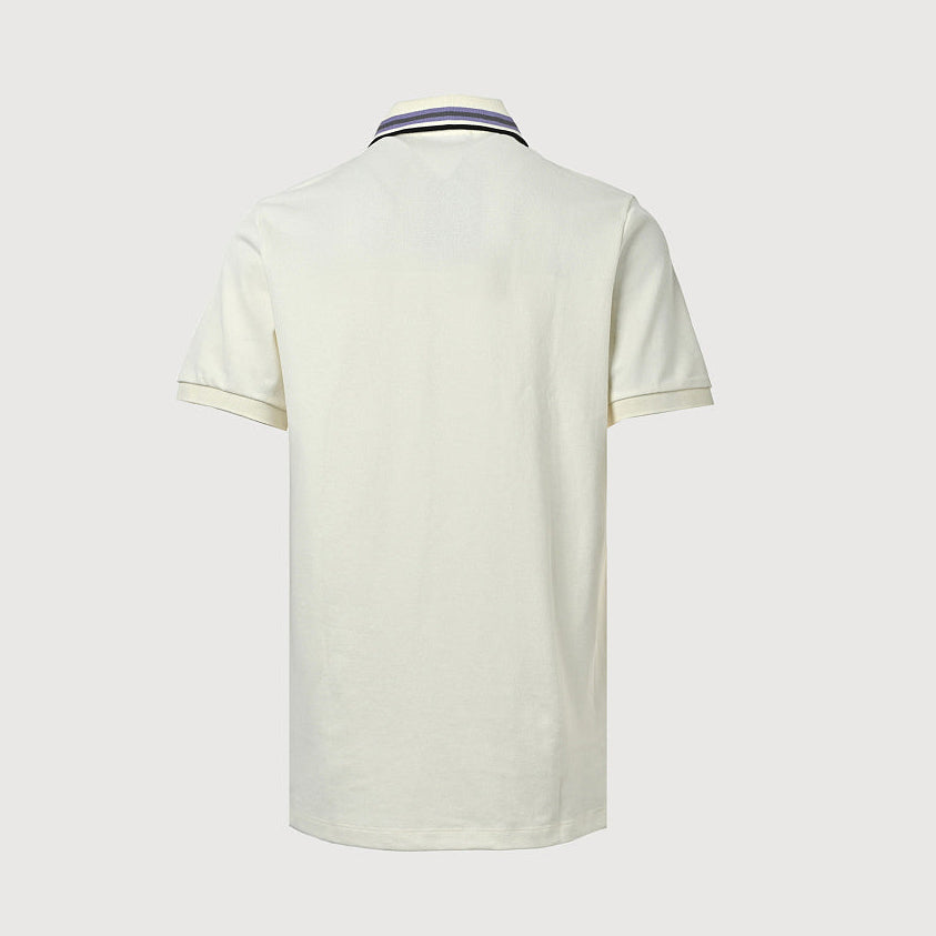 Gucci 2026 Striped Collar Piqué Polo — Ivory | Made in Italy