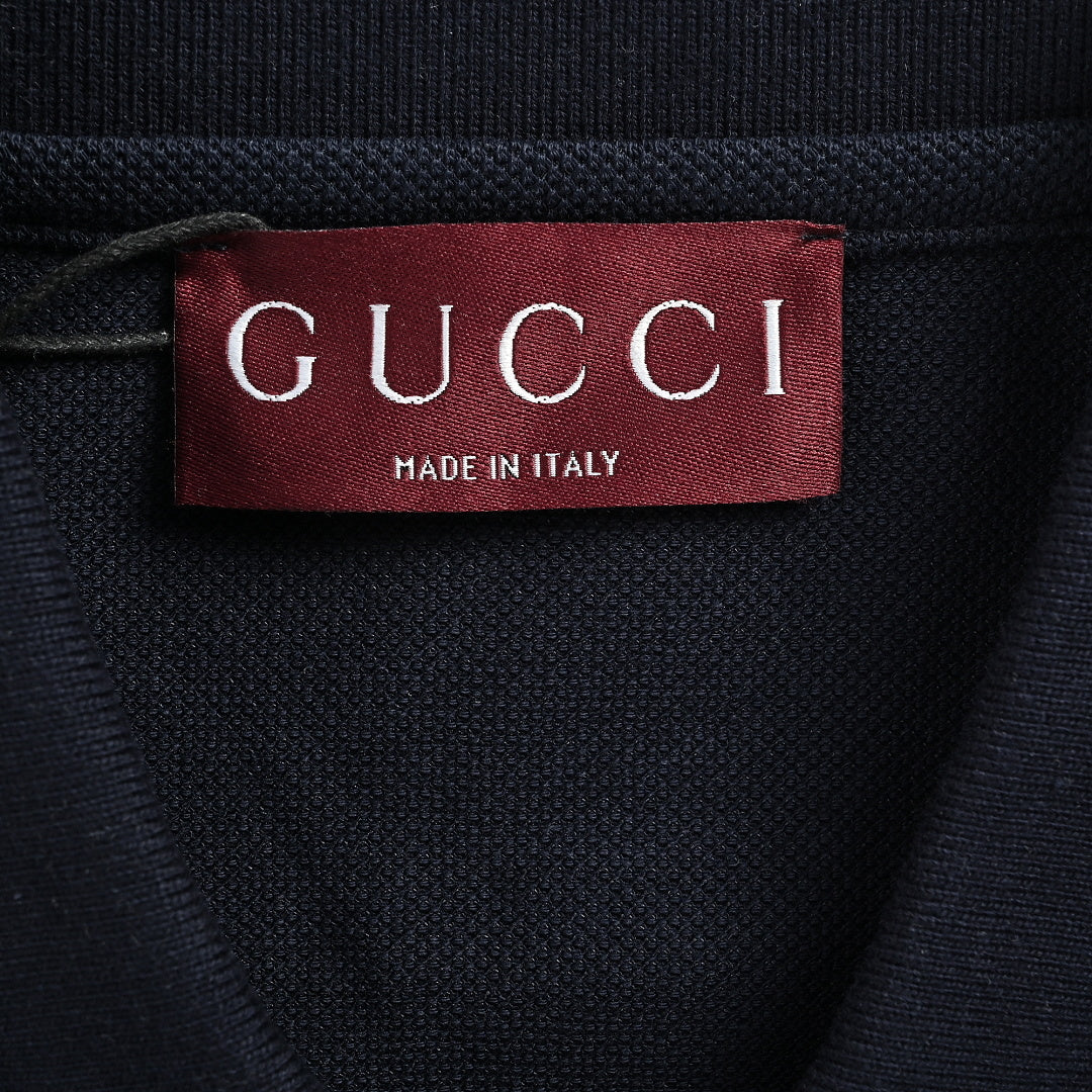 Gucci 2026 Striped Collar Piqué Polo — Ivory | Made in Italy