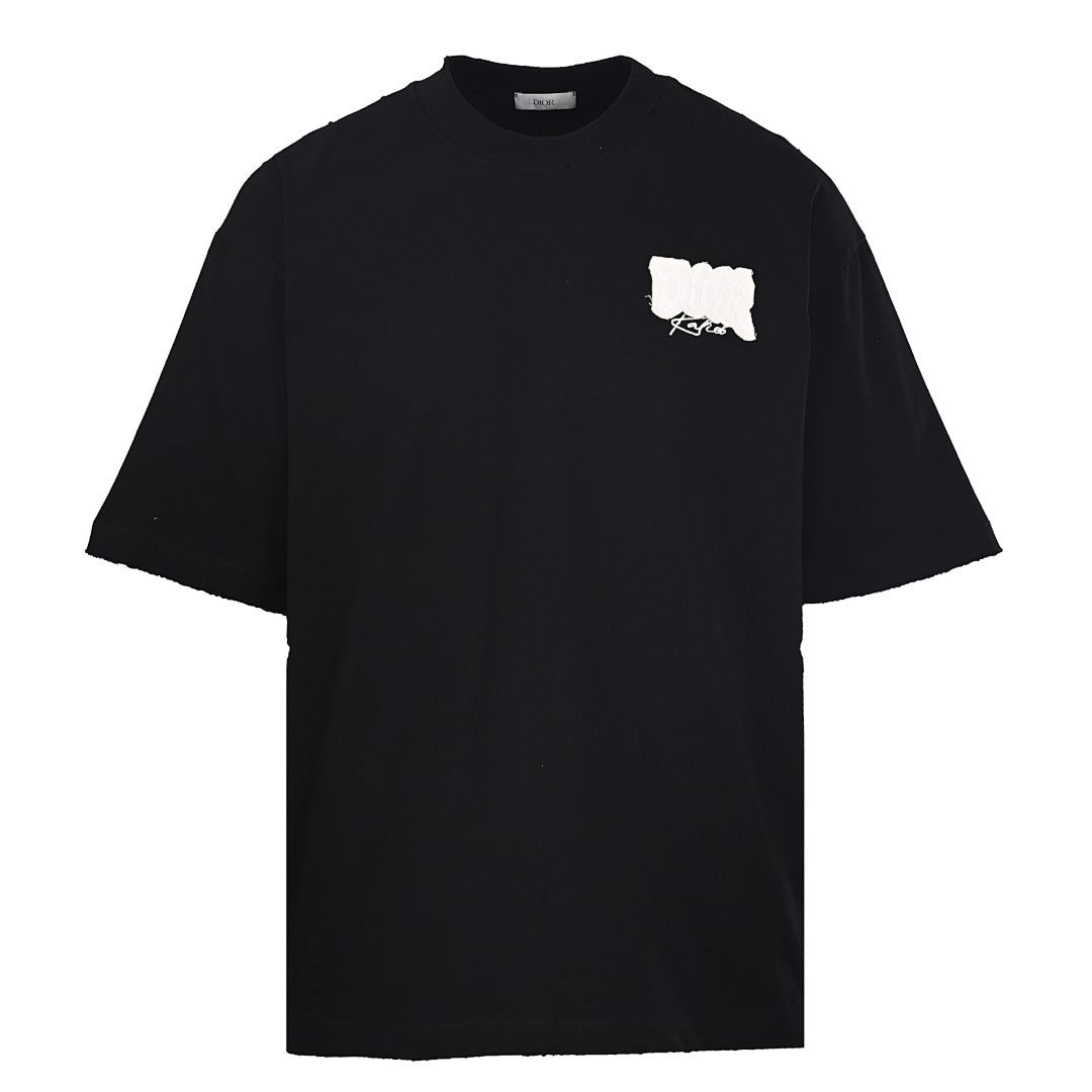DIOR T-Shirt with Large Back Logo Appliqué and Embroidered Lettering