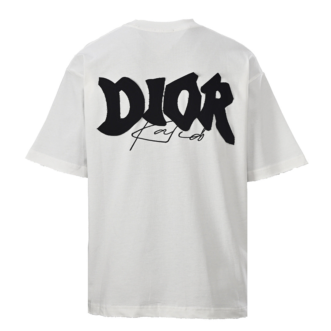 DIOR T-Shirt with Large Back Logo Appliqué and Embroidered Lettering