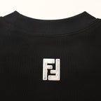 Fendi Roma FF Geometric Embroidered Patch T-Shirt — Off-Black