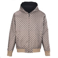 Gucci GG Supreme Reversible Hooded Zip Jacket in Black Canvas