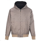 Gucci GG Supreme Reversible Hooded Zip Jacket in Black Canvas