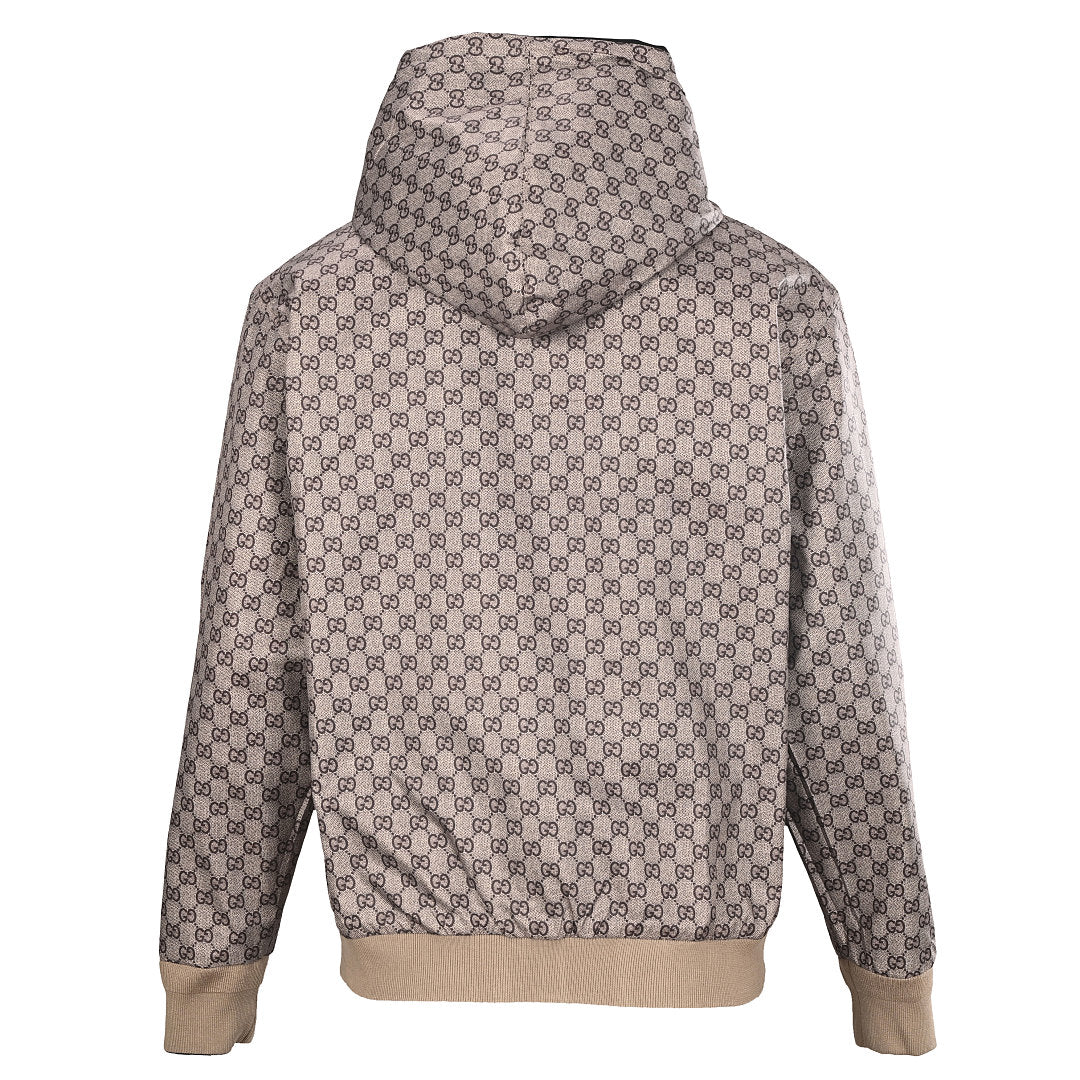 Gucci GG Supreme Reversible Hooded Zip Jacket in Black Canvas