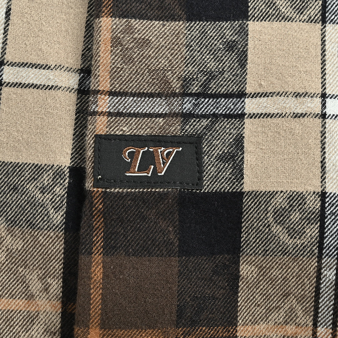 LOUIS VUITTON Monogram Plaid Shirt with Contrast Collar
