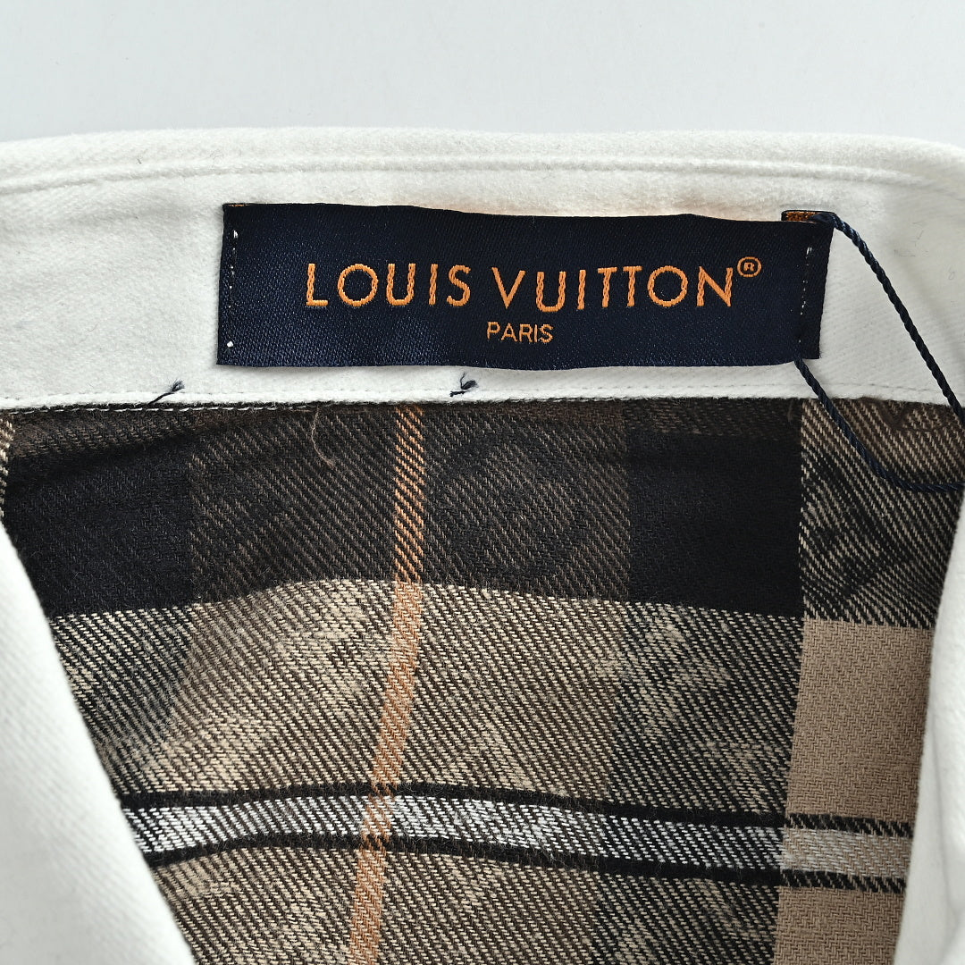 LOUIS VUITTON Monogram Plaid Shirt with Contrast Collar