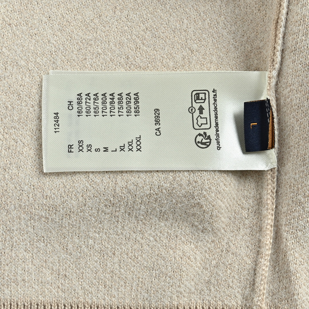 LOUIS VUITTON Oatmeal Monogram Jacquard Quarter-Zip Knit Sweater