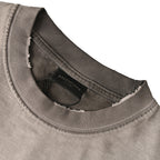 BALENCIAGA Washed Mud-Dyed Geometric Double-B Distressed Short-Sleeve T-Shirt