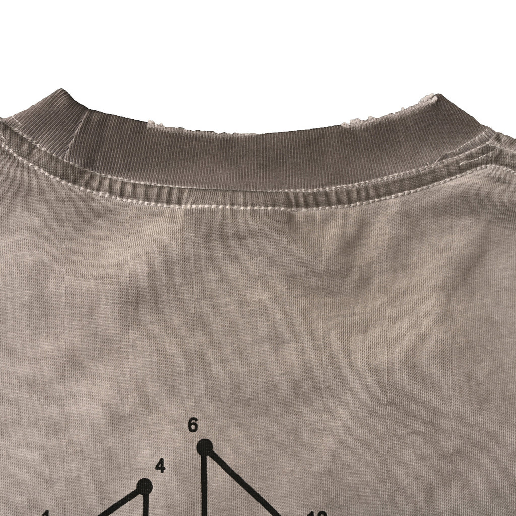 BALENCIAGA Washed Mud-Dyed Geometric Double-B Distressed Short-Sleeve T-Shirt