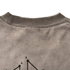 BALENCIAGA Washed Mud-Dyed Geometric Double-B Distressed Short-Sleeve T-Shirt