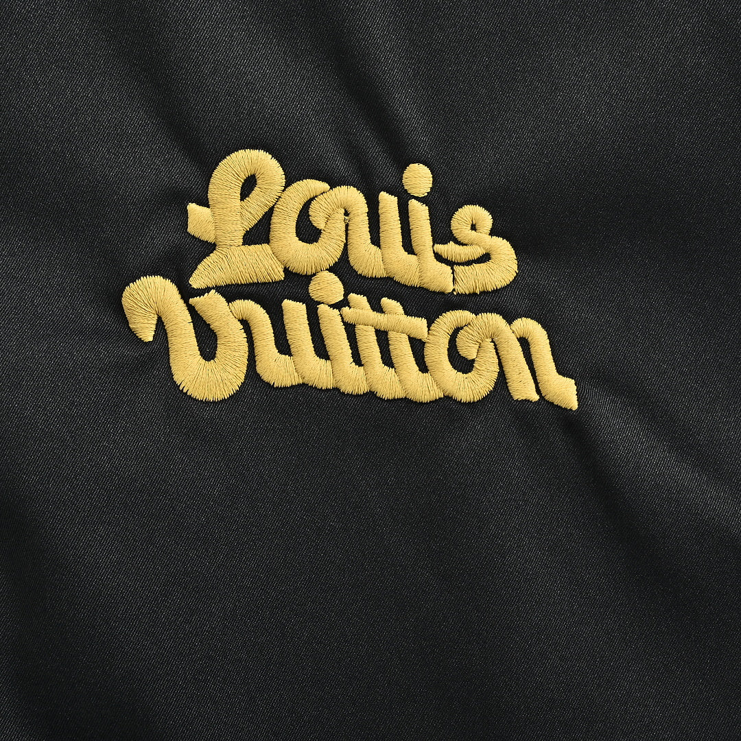 LOUIS VUITTON × Tyler the Creator Black Harrington Jacket with Monogram Sherpa Collar